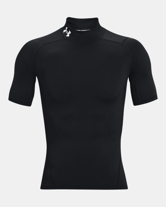 Men's HeatGear® Compression Mock Short Sleeve in Black image number 8